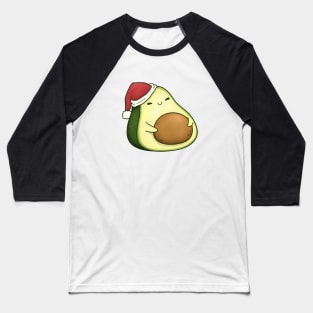 Cute Christmas Avocado in Santa Hat Baseball T-Shirt